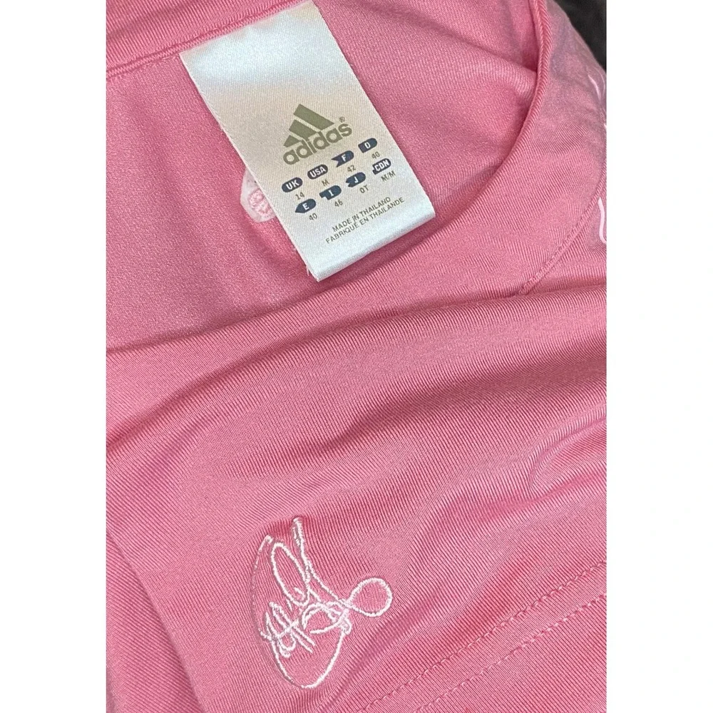 Adidas Climalite Y2K Signature Womens Pink Graphic Tennis Tank Top Sleeveless M